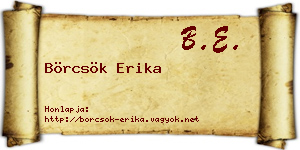 Börcsök Erika névjegykártya