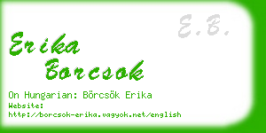erika borcsok business card